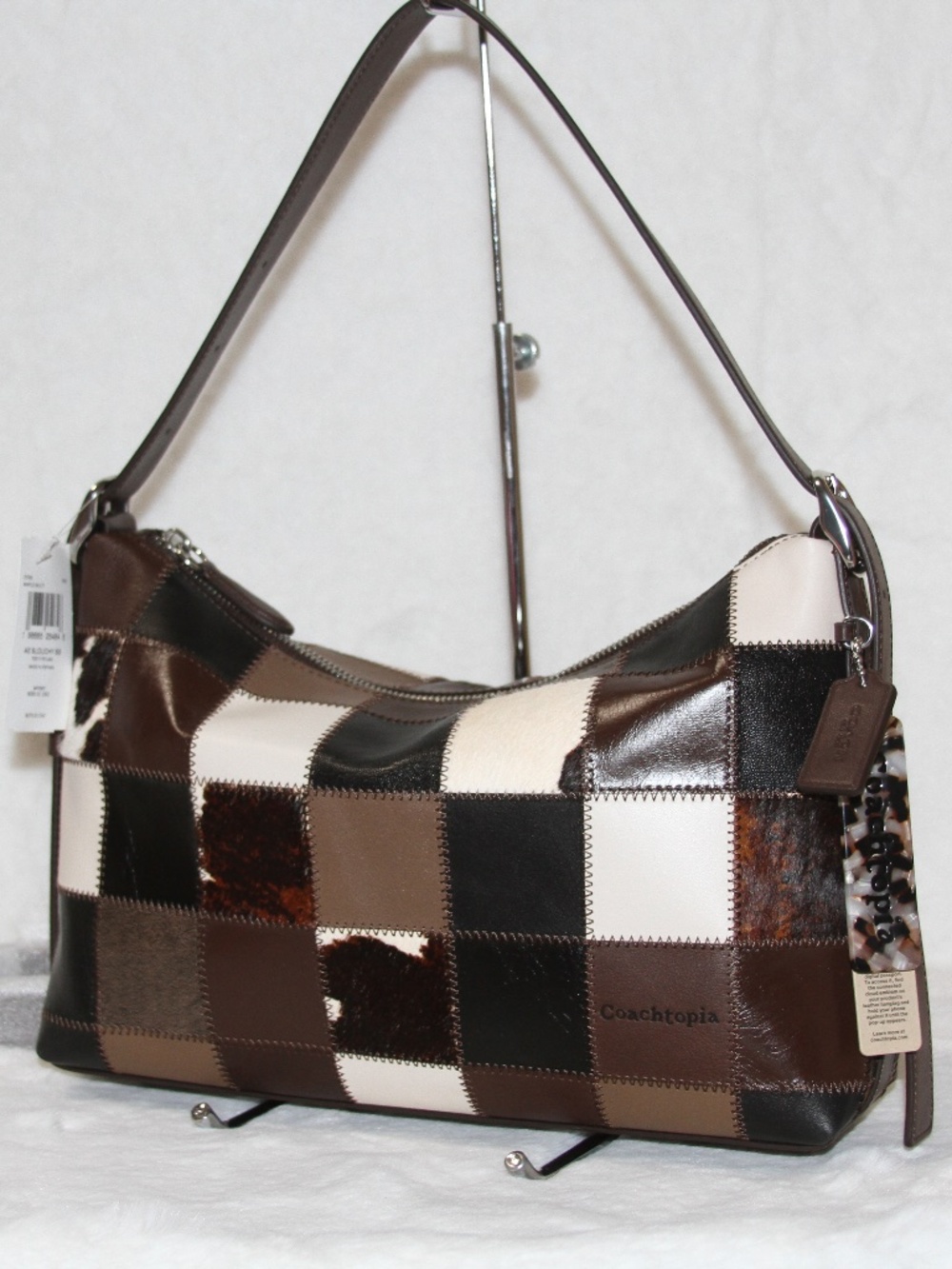 NWT COACH Coachtopia Alter Ego Slouchy Shoulder Bag Cow Patchwork Leather - Picture 4 of 7